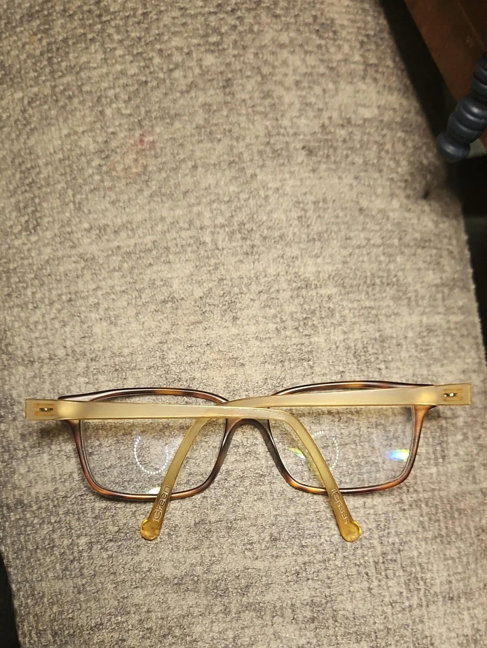 iGreen Black Front Eyeglasses with Amber Tortoise Temples